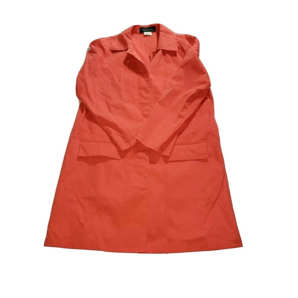 Harve Benard Pink Button Down Cotton Trench‎ Jacket Size 10 - Picture 1 of 4